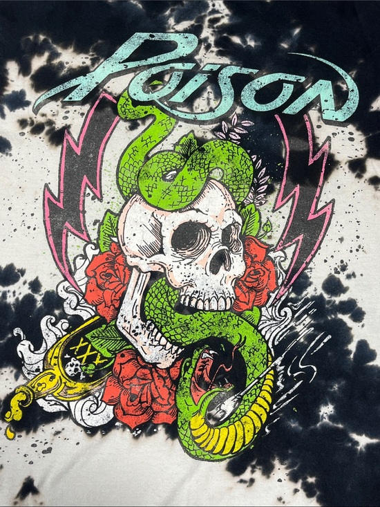 Poison Other - Poison‎ Skull Snake Tie Dye Graphic Band T Shirt Large Rock Tee L